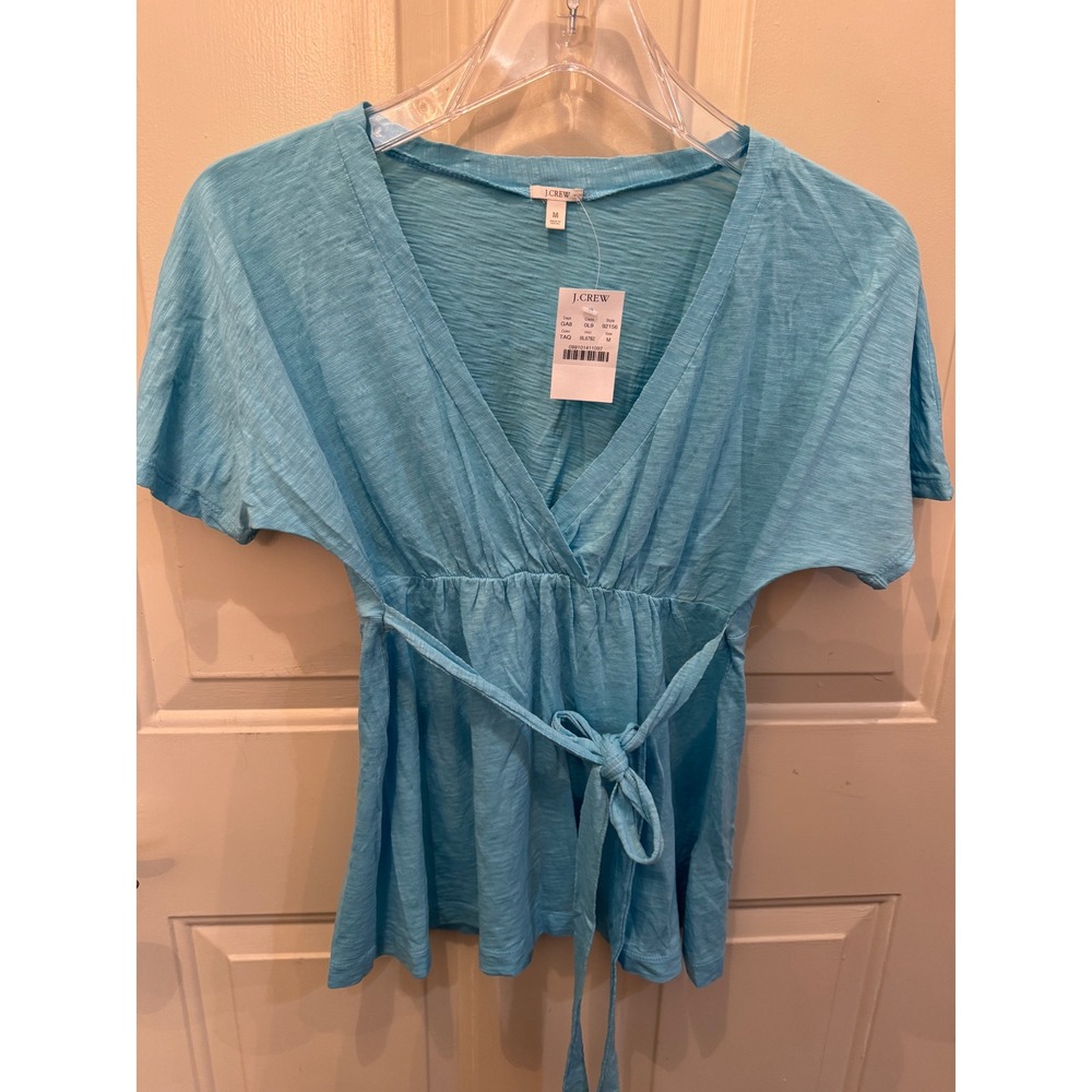 J.Crew Blue Short Sleeve Tee with Ties M